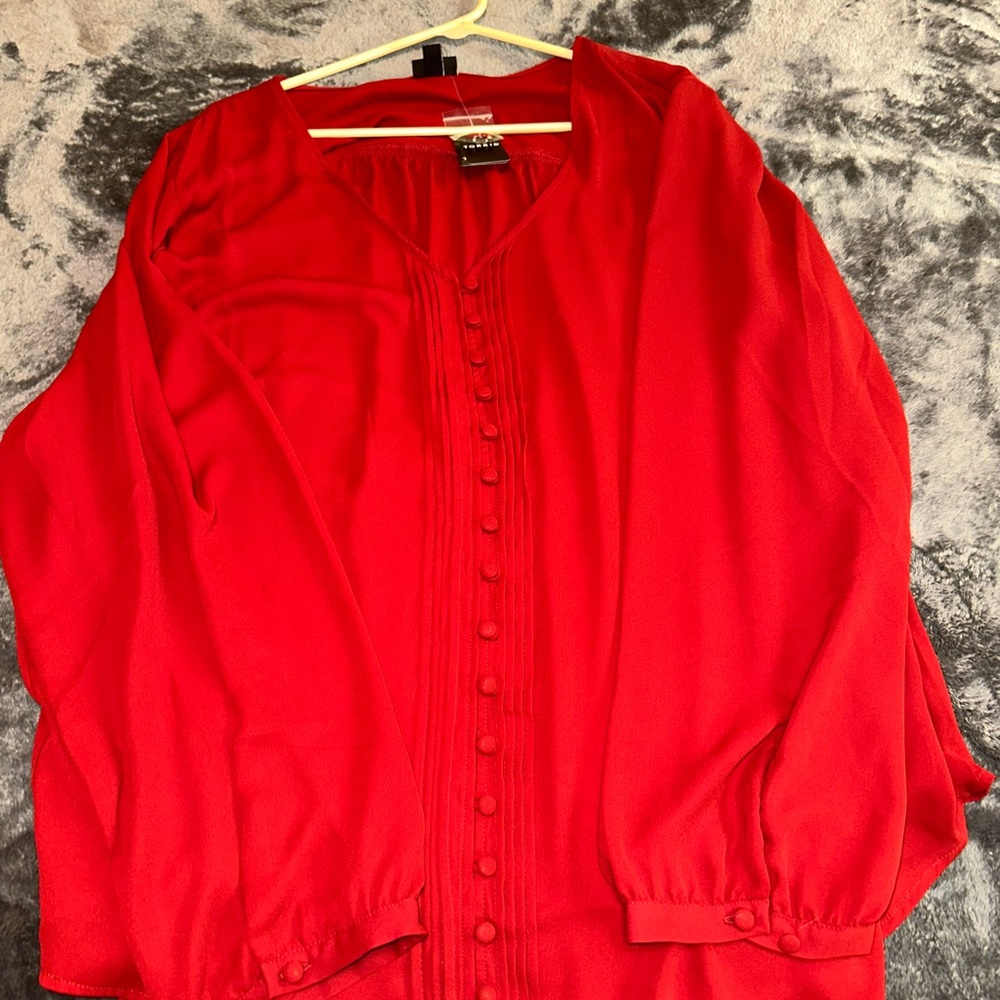 Torrid Vibrant Red Blouse